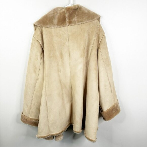 Marvin Richards Vintage Faux Suede and Fur Coat Tan Neutral Womens 4X - Picture 8 of 11